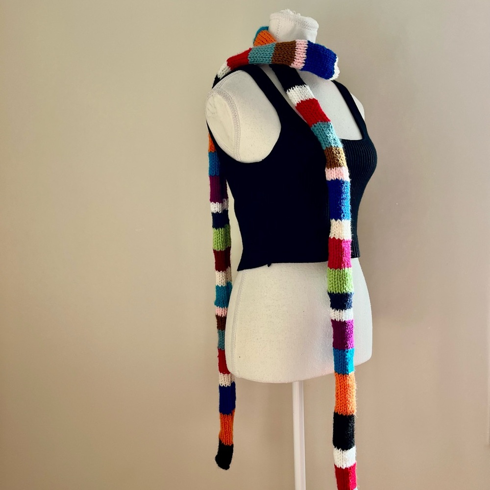 Colorful Striped Knit Scarf